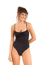 Load image into Gallery viewer, Model Front: Rio De Sol One-Piece Dots-Black Julia