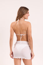 Load image into Gallery viewer, Model Back: Rio De Sol Beach Skirt Memphis-White Mini Skirt Ruched