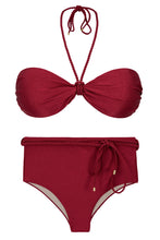 Load image into Gallery viewer, Product Front: Rio De Sol Set Set Shimmer-Divino Twist Belted-High-Waist