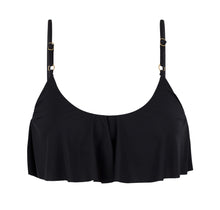 Load image into Gallery viewer, Product Front: Rio De Sol Top Top Leopardo Black Babado