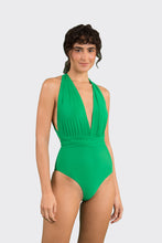 Load image into Gallery viewer, Model Front: Rio De Sol One-Piece Tambourine Marina
