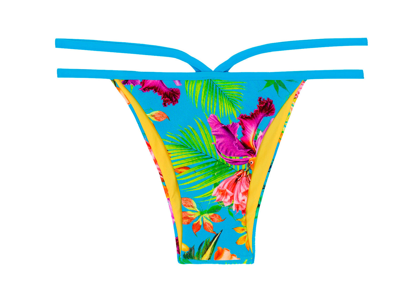 Product Front: Rio De Sol Bottom Calcinha Tropical Blue Neck