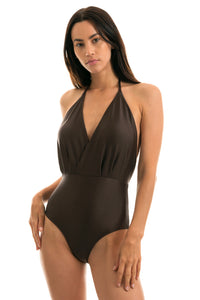 Model Front: Rio De Sol One-Piece Meteorite Transpassado